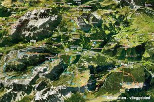 Dolomieten kaart paragliden