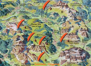 Vliegkaart Dolomieten paragliden
